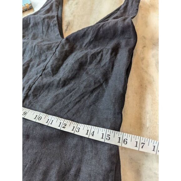 J. Crew Maxine Dress Women's XXS Black 100% Linen Sleeveless V-Neck Mini Shift - Picture 6 of 9